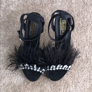 Feather and Rhinestone Heels